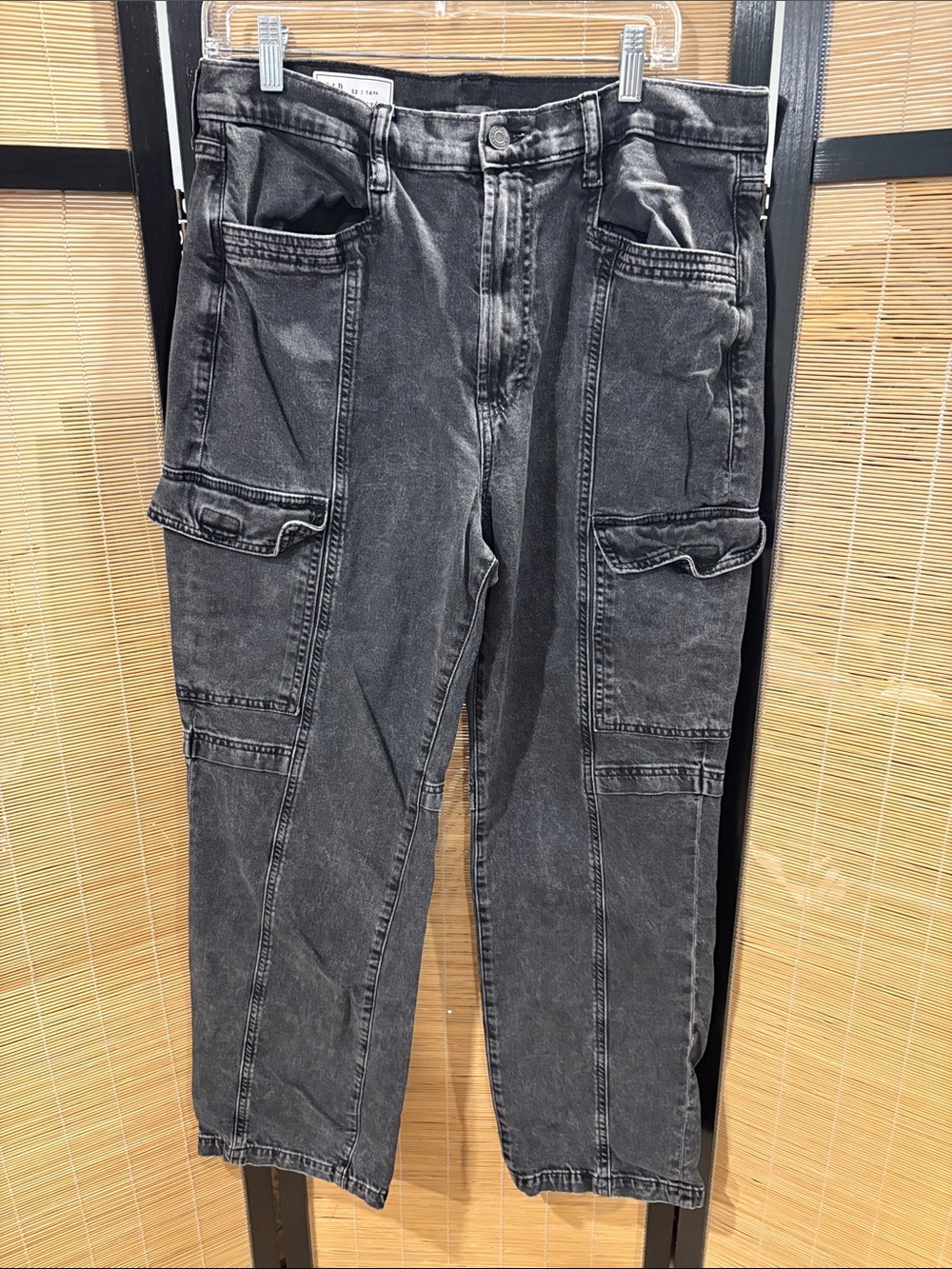 Gap Washed Black Cargo Jeans - Utility Style